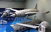 Le Leduc 010, avion français expérimental à statoréacteur, exposé au Musée de l'air et de l'espace.