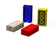 Kiddicraft and Lego Building blocks in different colors. Lego evolution.jpg