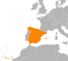 Location map for Liechtenstein and Spain.