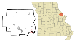 Lincoln County Missouri Incorporated and Unincorporated areas Old Monroe Highlighted.svg