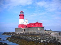 Faro de Longstone en las Farnes desde donde Grace Darling y su padre se lanzaron al rescate.