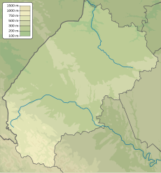 Physical relief map of Lviv Oblast with Stolpyn
