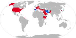 Map of M47 Patton operators in blue with former operators in red