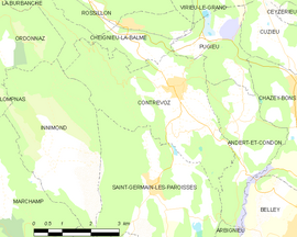 Mapa obce Contrevoz