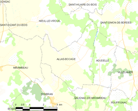 Mapa obce Allas-Bocage