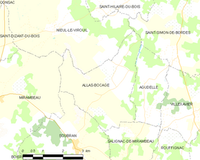 Poziția localității Allas-Bocage