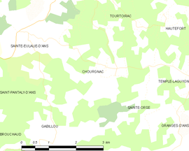 Mapa obce Chourgnac