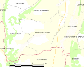 Poziția localității Manas-Bastanous