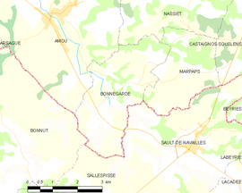 Mapa obce Bonnegarde