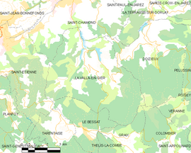 Mapa obce La Valla-en-Gier