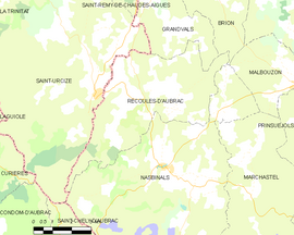 Mapa obce Recoules-d’Aubrac