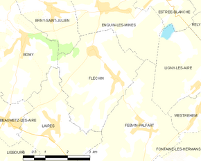 Poziția localității Fléchin