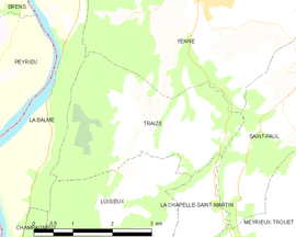 Mapa obce Traize