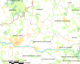 Mapa obce Saint-Brice-sur-Vienne