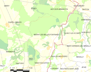 Poziția localității Bierry-les-Belles-Fontaines