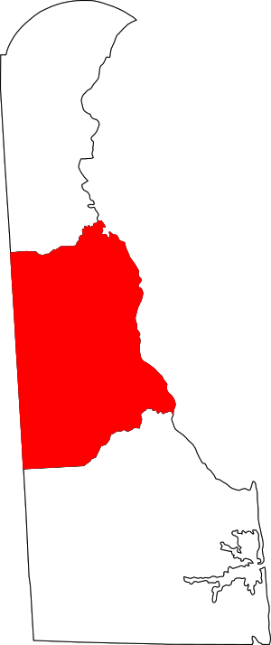 Map of Delaware highlighting Kent County