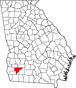 Karte von Baker County innerhalb von Georgia