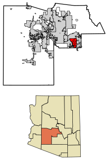 Maricopa County Arizona Incorporated and Unincorporated areas Gilbert Highlighted 0427400.svg