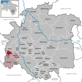 Poziția Marienhagen pe harta districtului Hildesheim