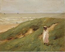 Max Liebermann (1906): Dune near Nordwijk with child.