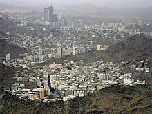 Holland suggested that Mecca (pictured) was not the home of Muhammad Mecca from Jabal Nur.JPG