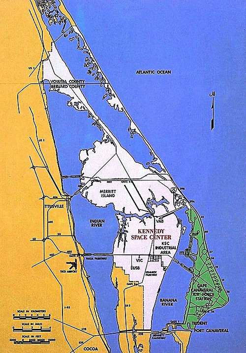 KSC shown in white; CCSFS in green