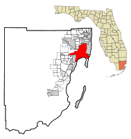 Miami'nin Miami-Dade Kontluğu ve Florida'da konumu