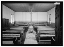 Interior of Middletown Friends Meetinghouse from Historic American Buildings Survey Photo Middletown Preparative Friends Meeting House, Middletown Road, 1 mile north of Pennell Road (Route 452), Lima, Delaware County, PA HABS PA-6655-20.tif