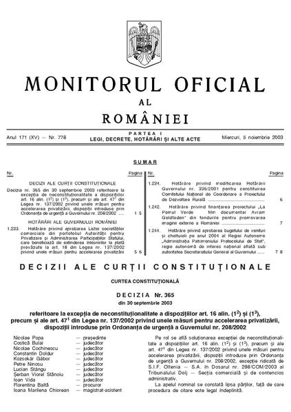 File:Monitorul Oficial al României. Partea I 2003-11-05, nr. 778.pdf