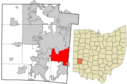 Location in Montgomery County and the state of Ohio