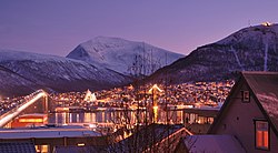 Early afternoon during the polar night in Tromsø