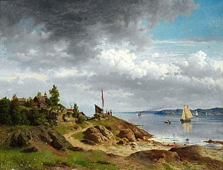 Morten Müller, Norsk kystlandskab med folkeliv, 1857