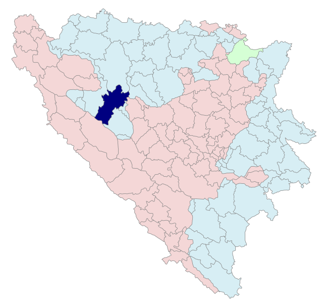 ボスニア・ヘルツェゴビナにおけるムルコニチ・グラードの位置の位置図