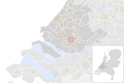 Highlighted position of Barendrecht in a municipal map of South Holland