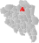 Alvdal markert med rødt på fylkeskartet