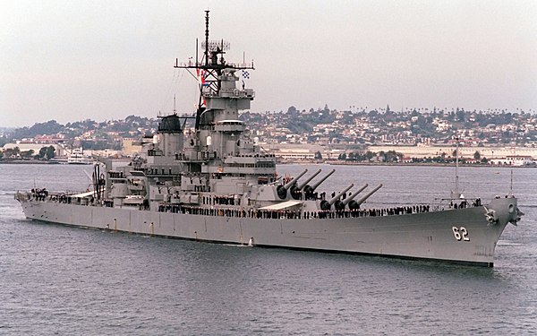 USS New Jersey underway in January 1985