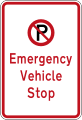 (R6-79) No Parking: Emergency Vehicle Stop