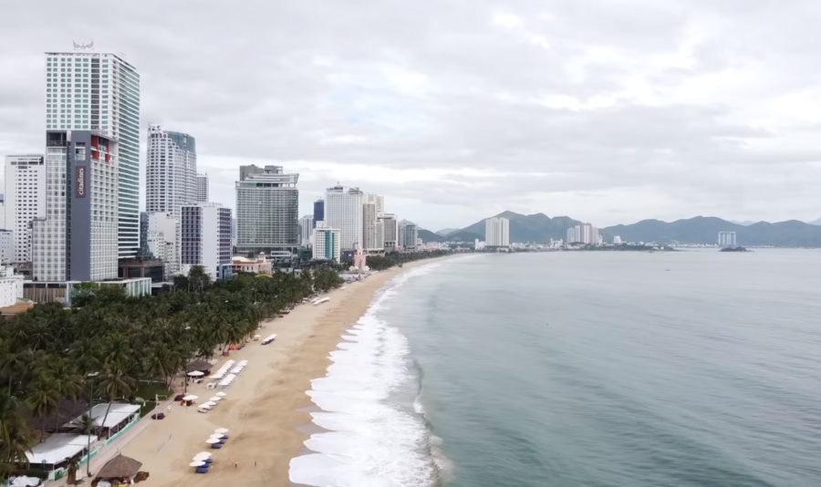 Coastline of Nha Trang in December 2020.