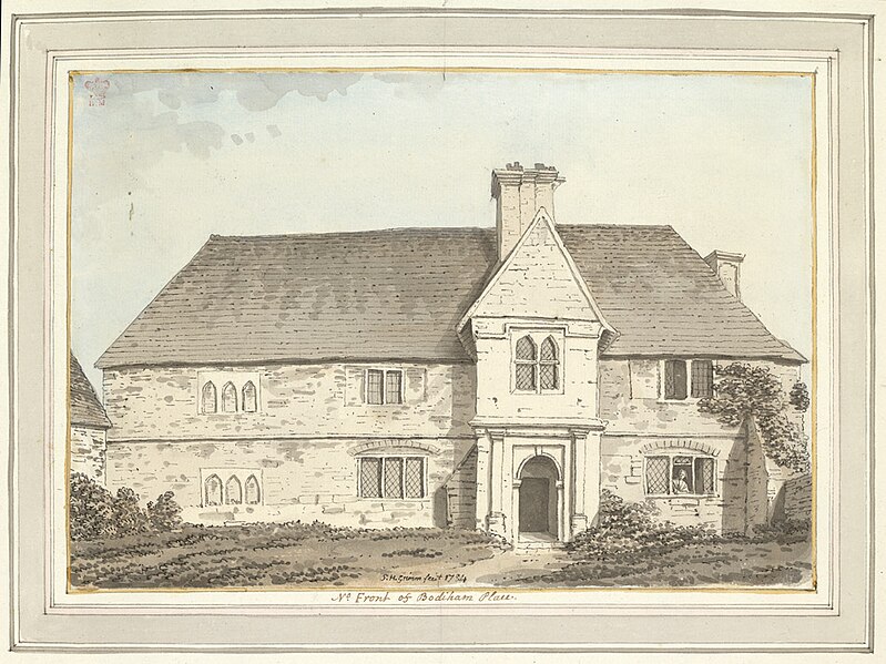 File:No. Front of Bodiam Place by Samuel Hieronymus Grimm - 1784.jpg