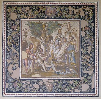 Judgment of Paris; 115–150 AD, from the Atrium House triclinium in Antioch-on-the-Orontes