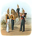 1831-1845. Тамбур-мажор, музыкант и гренадер в парадной форме; адъютант в обыкновенной форме.