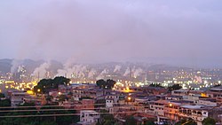 Panorama of the steel mill area