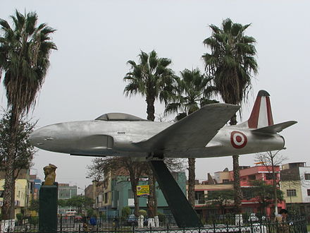 A Peruvian F-80C preserved in a Lima park