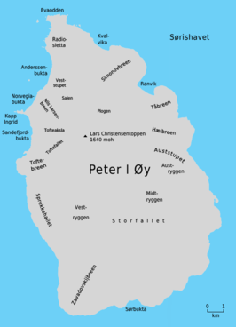 Kaart van Peter I-eiland