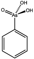 Stereo structural formula of phenylarsonic acid PhAsO3H2.png