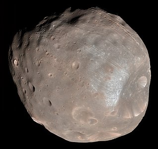 Фобос, снятый 23 марта 2008 года спутником «Mars Reconnaissance Orbiter»
