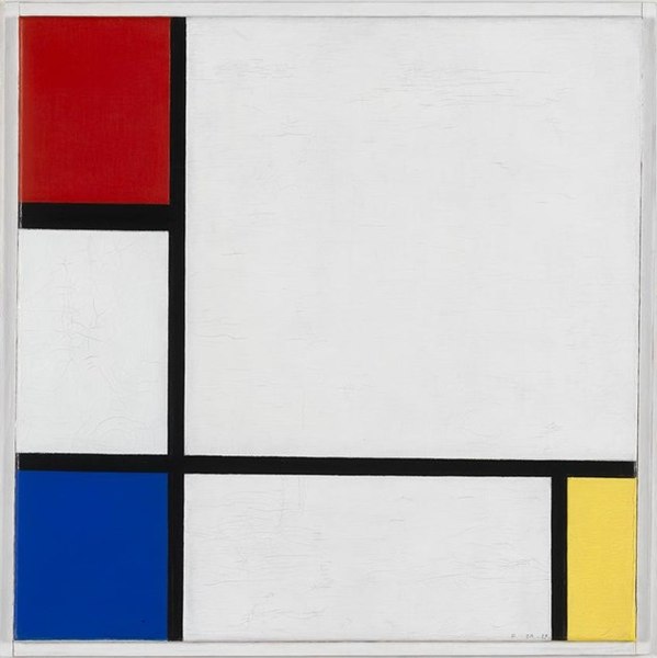 Masterpieces to Boost Feng Shui in Your House: Piet Mondrian, Composition No. IV, with Red, Blue, and Yellow, Stedelijk Museum, Amsterdam, Netherlands.