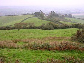 Vue en direction du sud depuis l'extrémité sud-est de Pilsdon Pen.