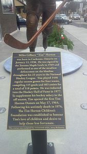 Plaque of Tim Horton, Hamilton Ontario