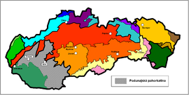 Sivo znázornená Podunajská pahorkatina